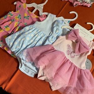 Bundle of three 3-6 month girl dress sets